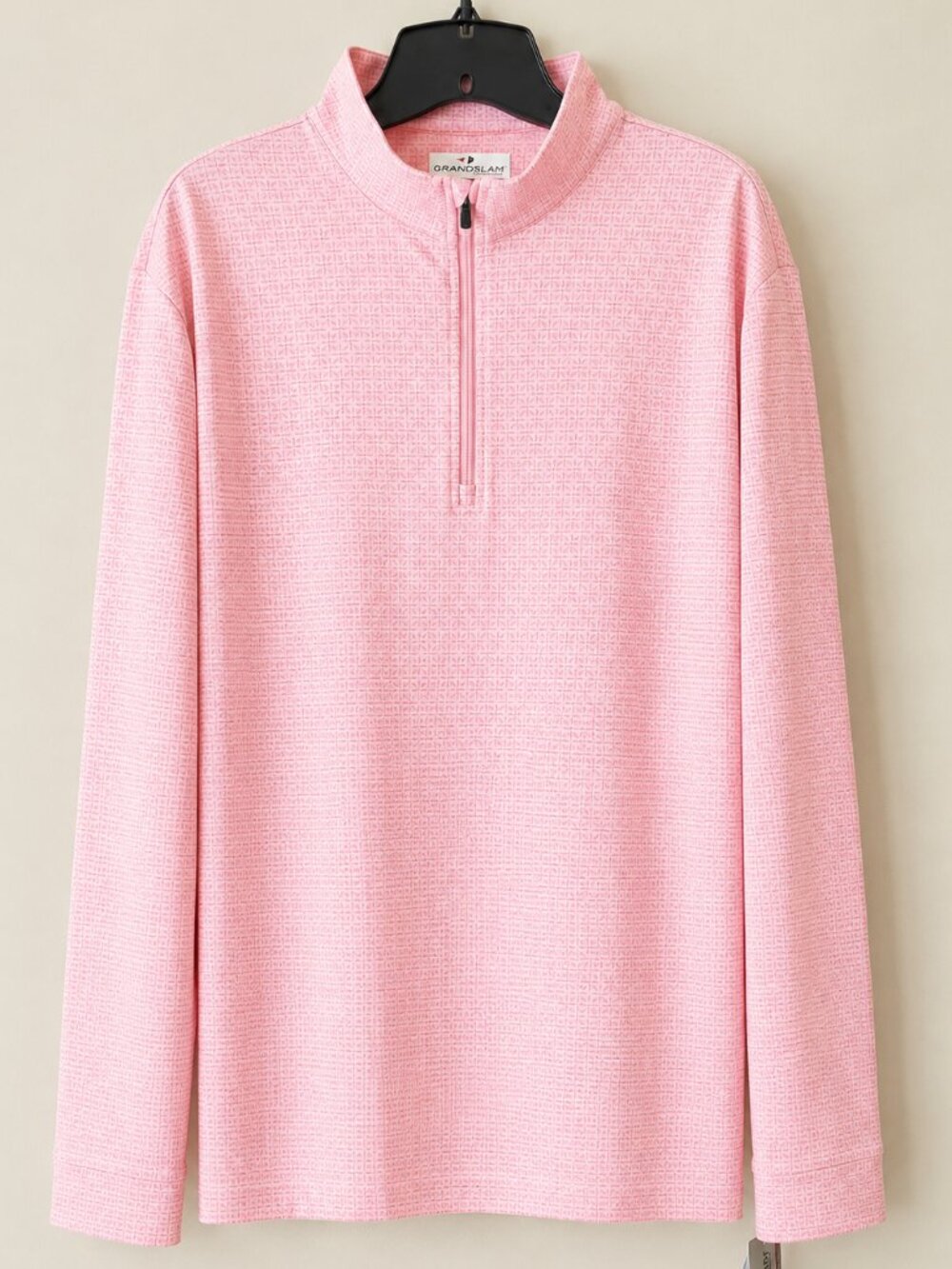Grand Slam Georgia Peach Performance Golf Heathered Quarter Zip Pullover SZ L